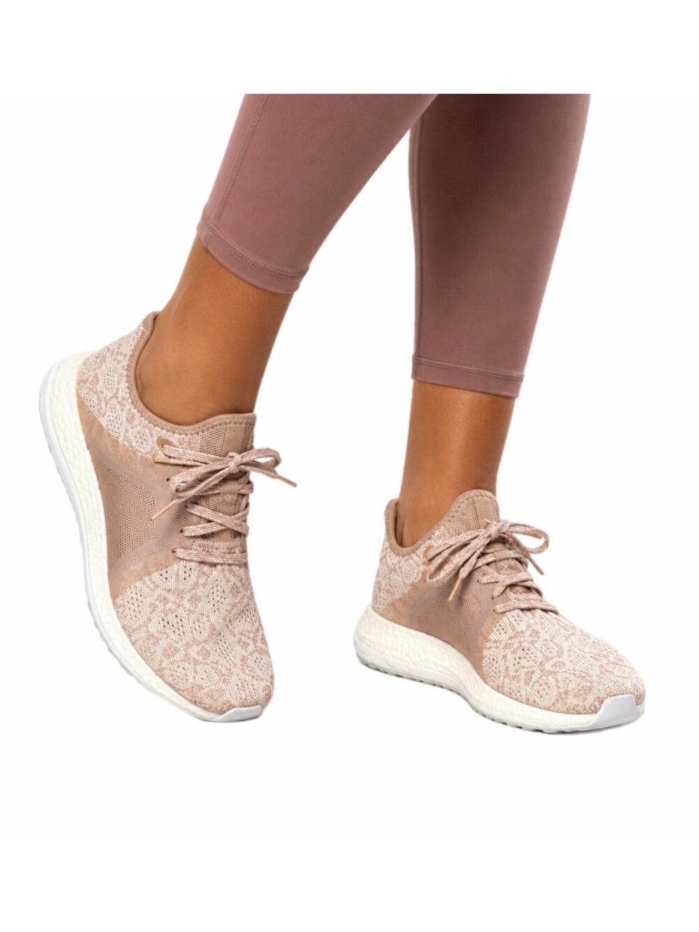 Adidas Shoes Womens 11 Pink Lace PureBoost X Element Sneaker Athleisure Running